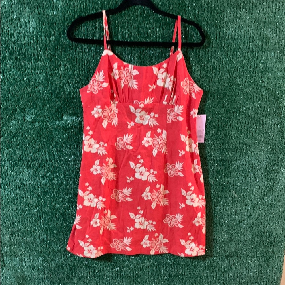 wild fable Red Floral Backless Slip Cami Dress